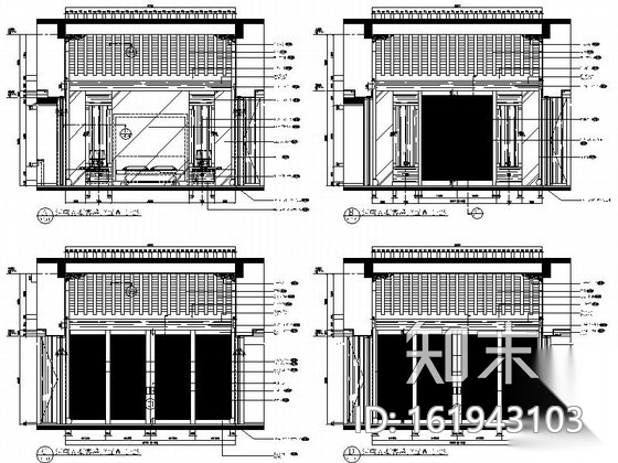 [安徽]某中式风格度假酒店客房室内装修施工图（含效果）cad施工图下载【ID:161943103】