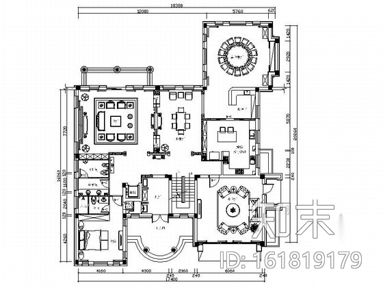 [长春]诗意大气中式复古别墅室内设计CAD施工图施工图下载【ID:161819179】