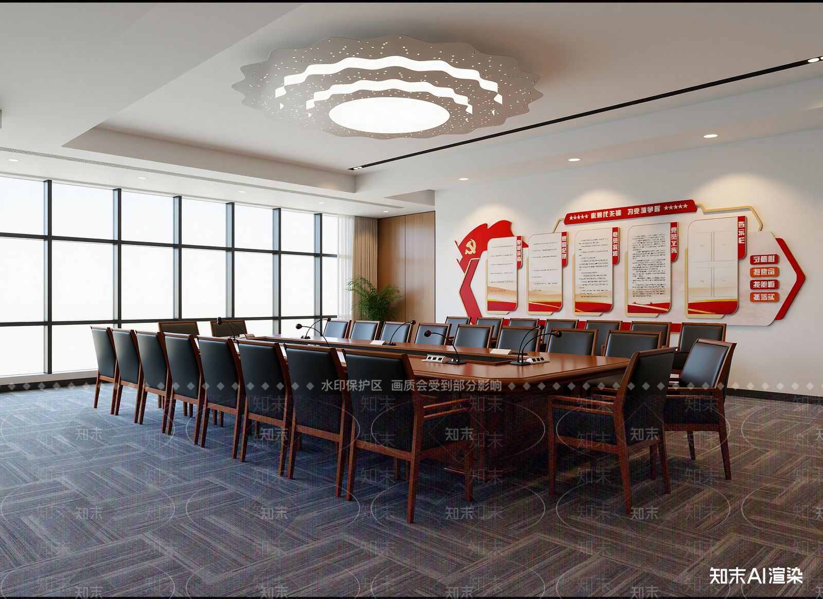 中式党建室3D模型下载【ID:1214994947】