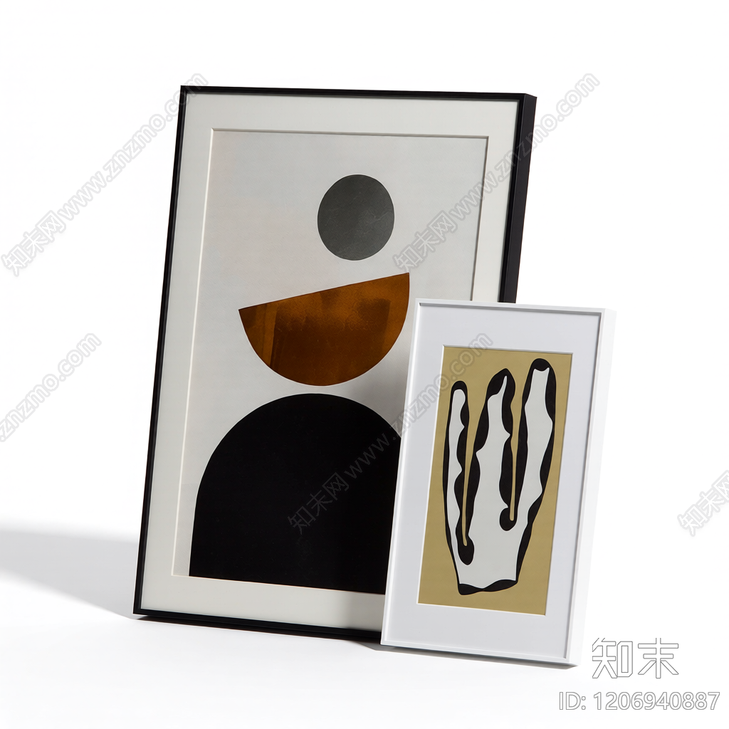 抽象画框装饰品3D模型下载【ID:1206940887】