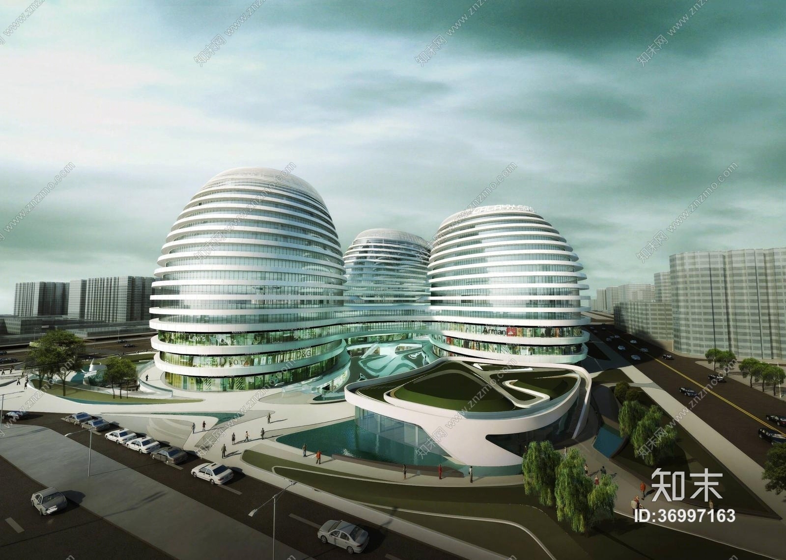 【扎哈哈迪德】北京银河SOHO施工图cad施工图下载【ID:36997163】