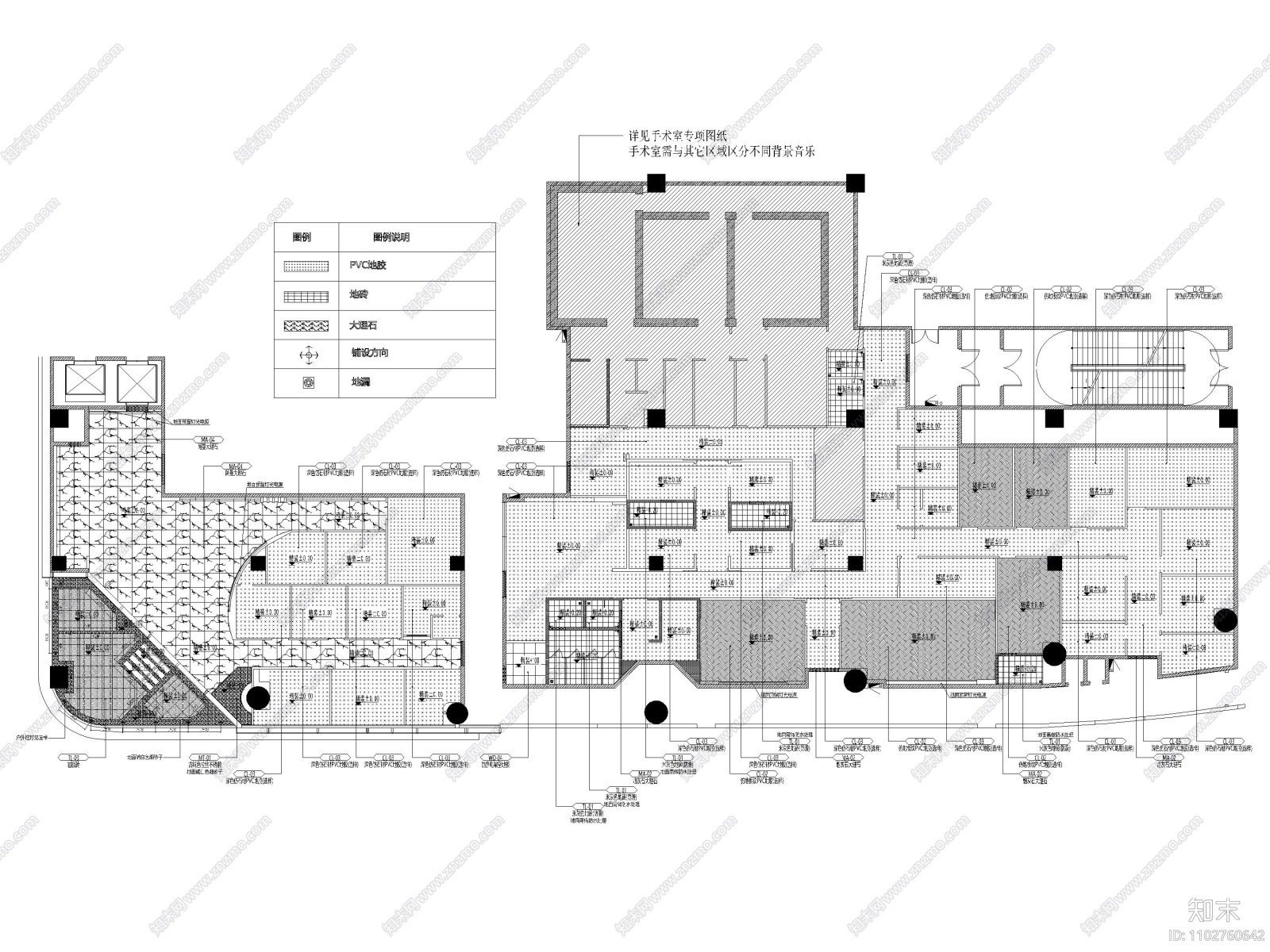 上海1400光泽私立医院装修设计施工图cad施工图下载【ID:1102760642】