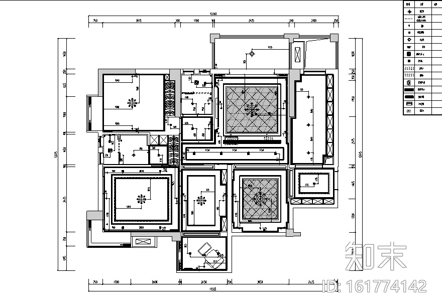 【湖北】枣阳汽车新城B户型三居室样板房设计施工图（附...cad施工图下载【ID:161774142】