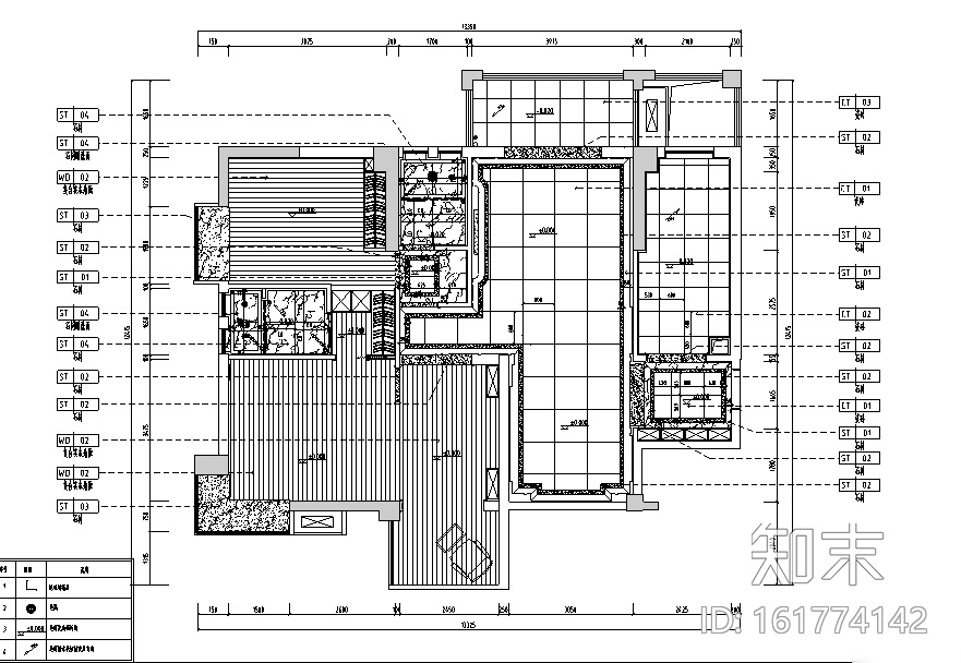 【湖北】枣阳汽车新城B户型三居室样板房设计施工图（附...cad施工图下载【ID:161774142】