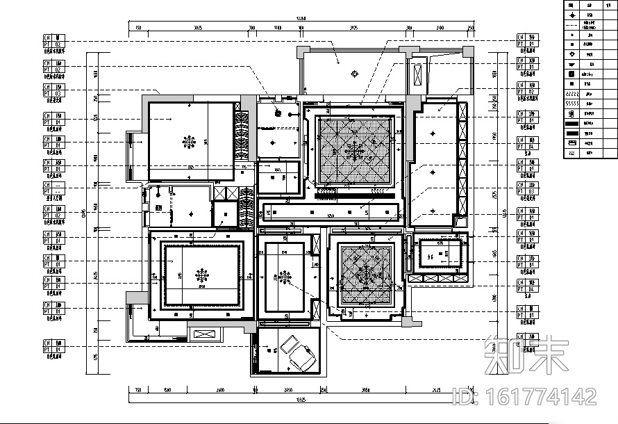 【湖北】枣阳汽车新城B户型三居室样板房设计施工图（附...cad施工图下载【ID:161774142】