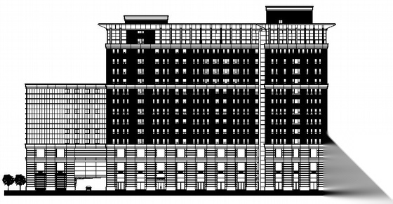 上海某商业办公综合楼建筑初步图cad施工图下载【ID:151410195】