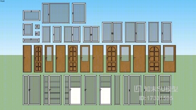 室内门、塑料门窗SU模型下载【ID:17331595】