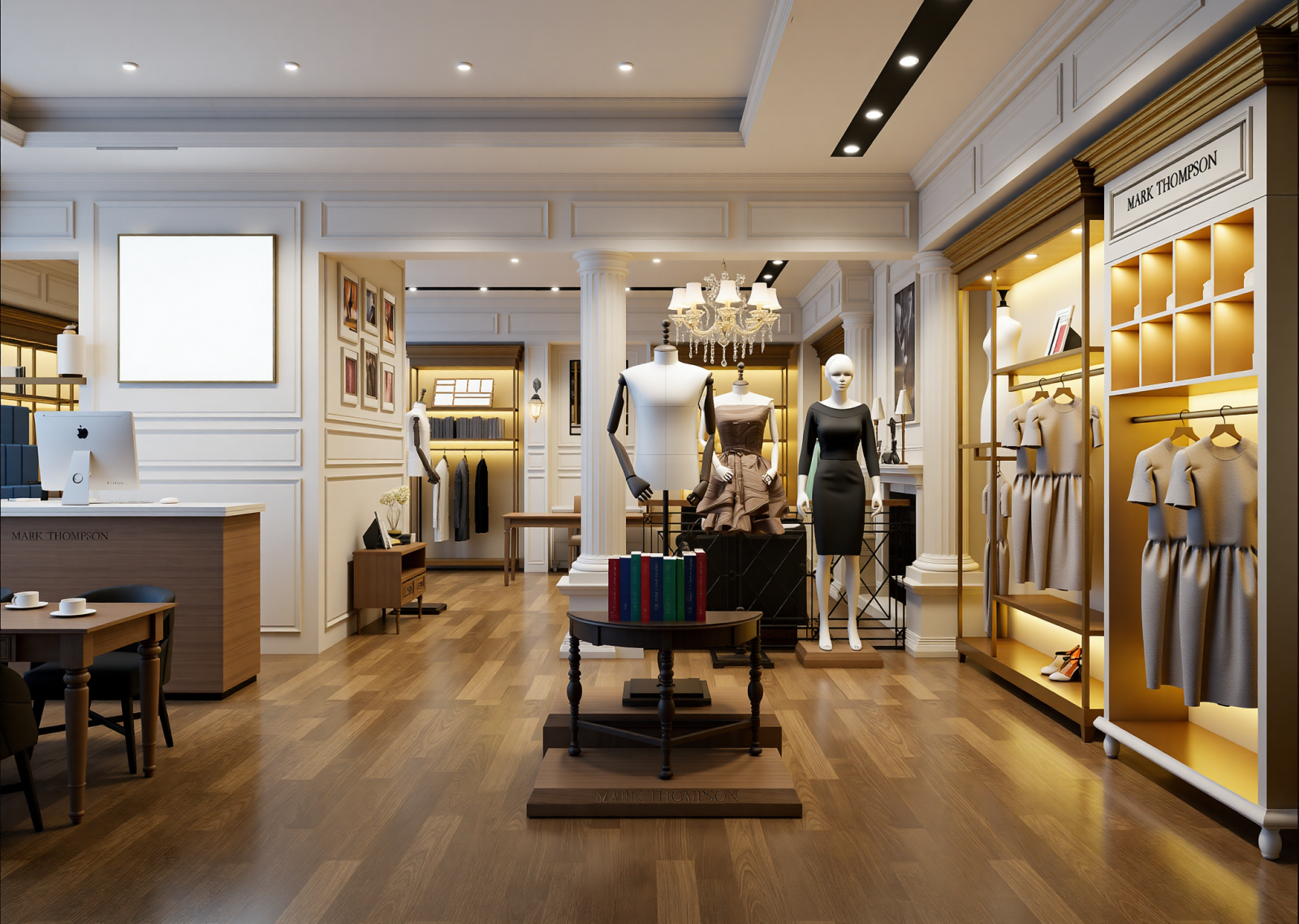 美式服装展厅3D模型下载【ID:1214454604】