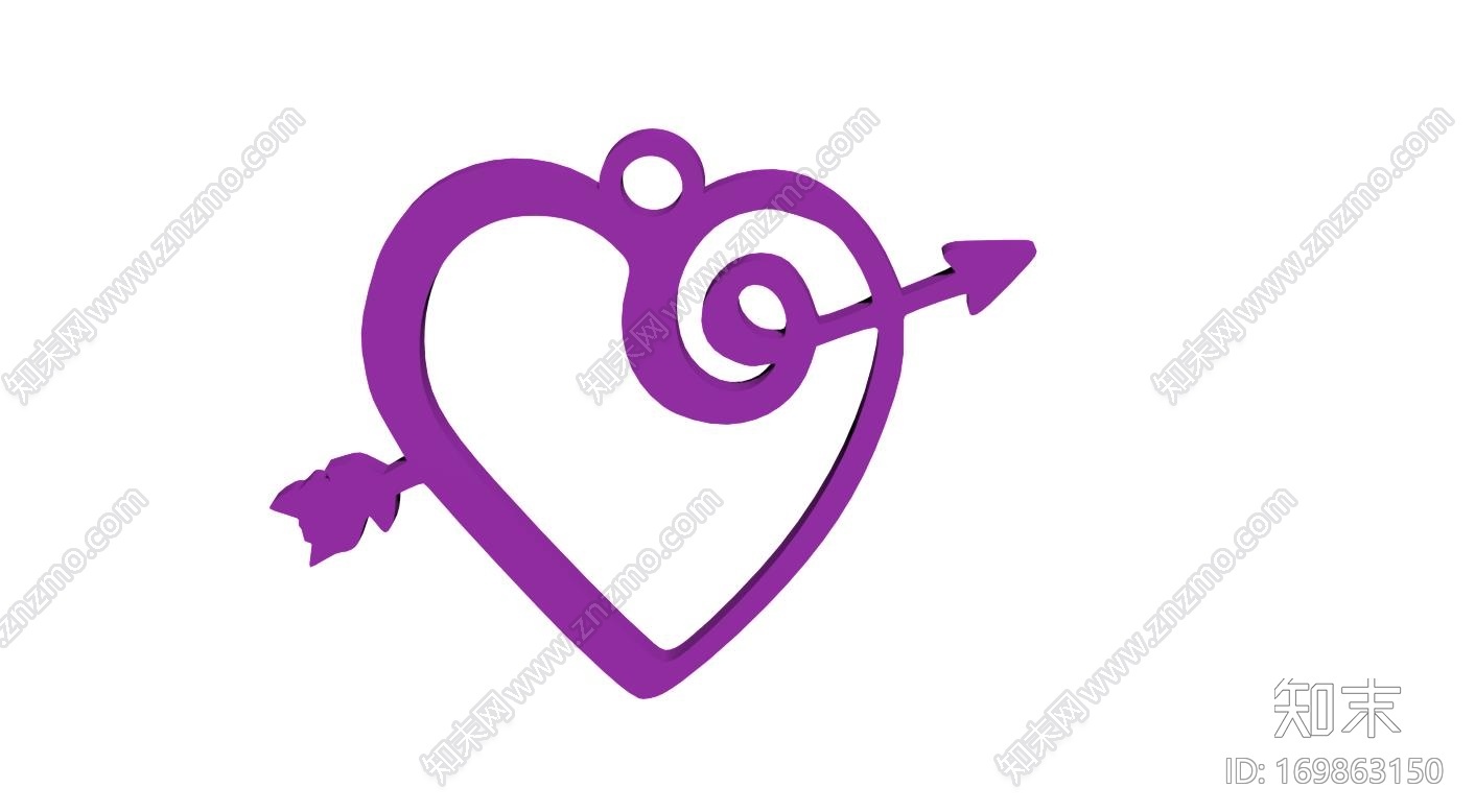 心形吊坠3d打印模型下载【ID:169863150】