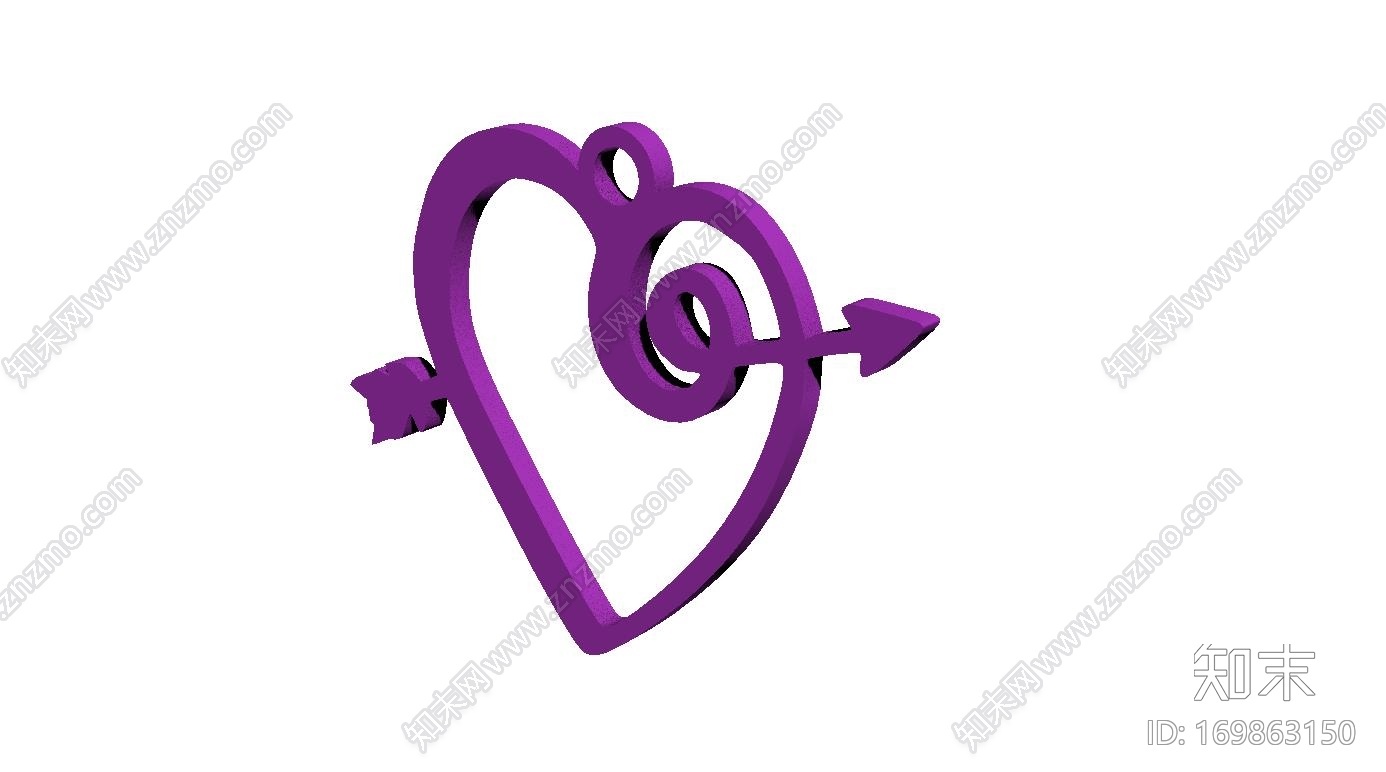 心形吊坠3d打印模型下载【ID:169863150】