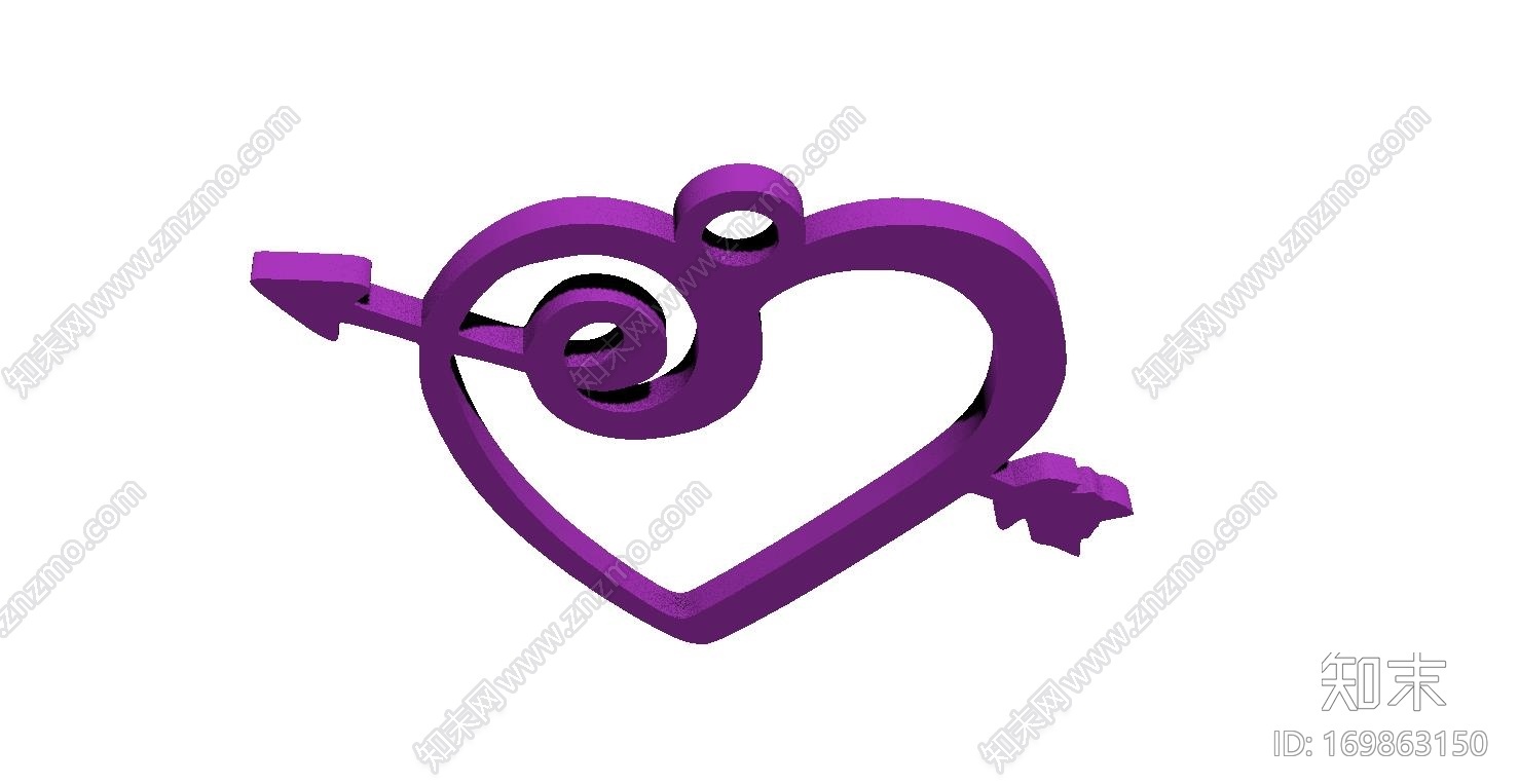 心形吊坠3d打印模型下载【ID:169863150】