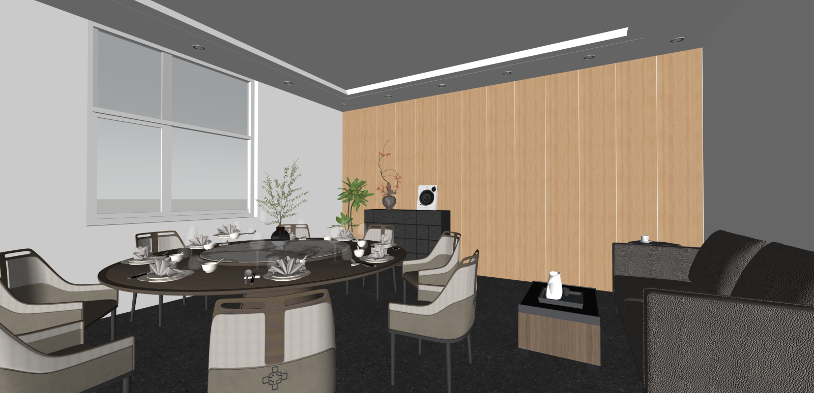 新中式快餐店SU模型下载【ID:1216057861】
