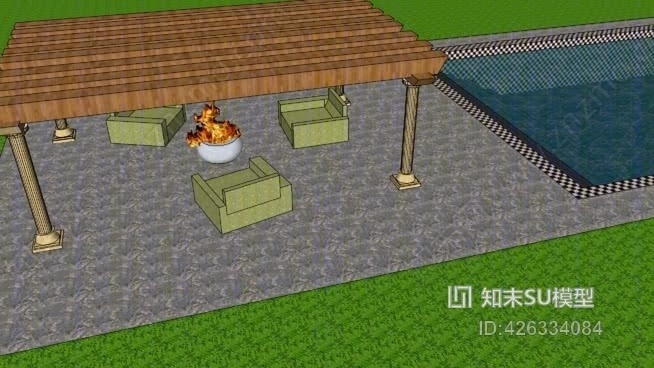 室外休息室SU模型下载【ID:426334084】