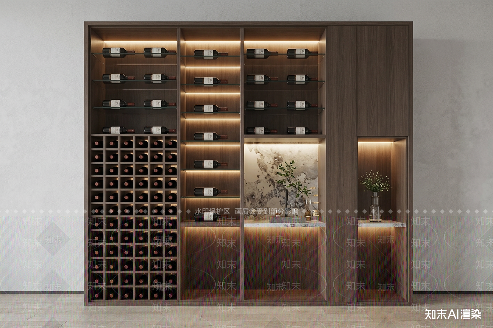 酒架展示柜酒柜3D模型下载【ID:1227243124】