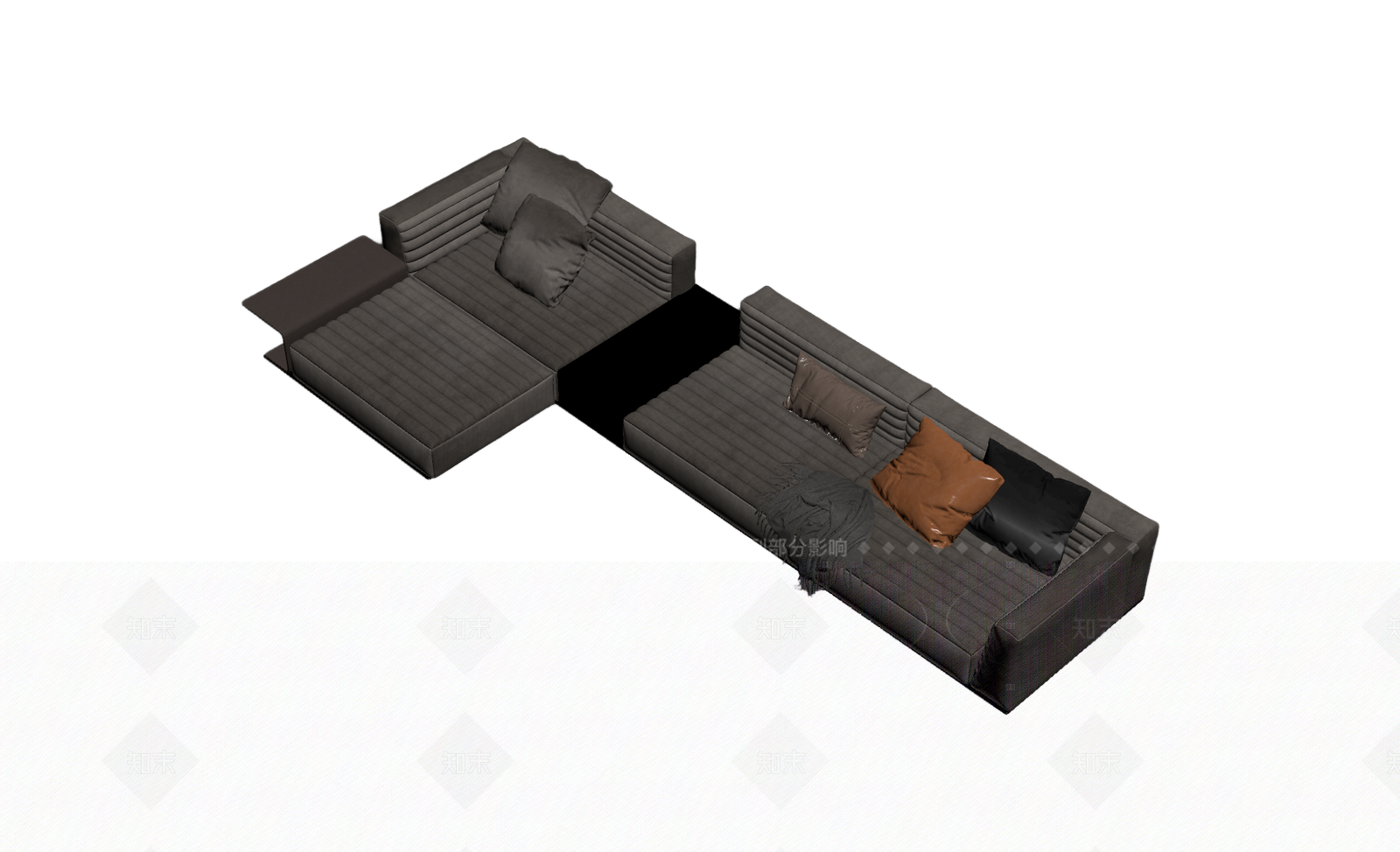 现代L型沙发组合3D模型下载【ID:1205545046】