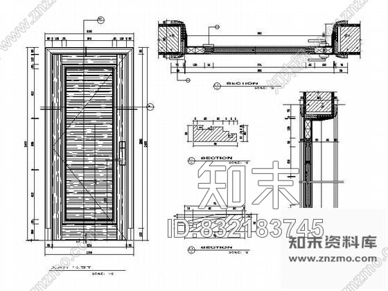 图块/节点某五星级酒店客房门详图cad施工图下载【ID:832183745】