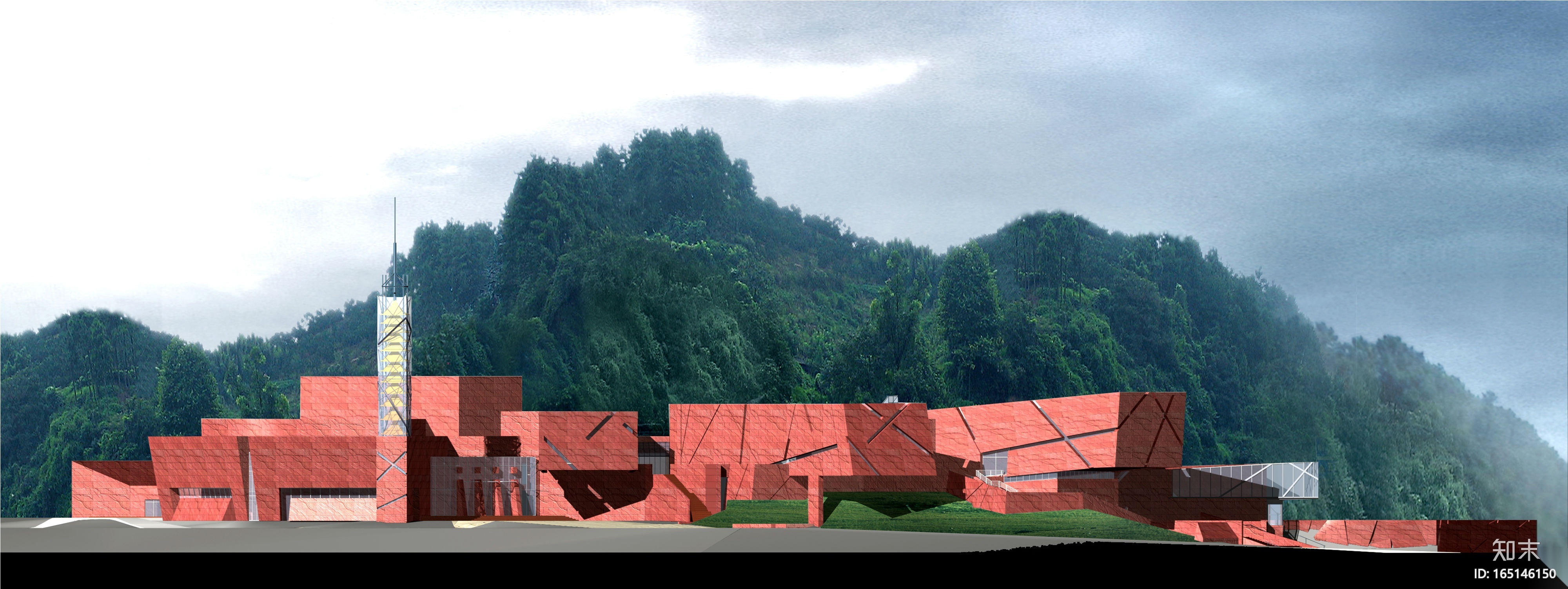 [四川]乐山大佛博物馆设计方案(含cad+效果图+设计说明...施工图下载【ID:165146150】