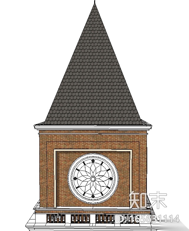 欧式风格建筑SU精模型cad施工图下载【ID:165631114】