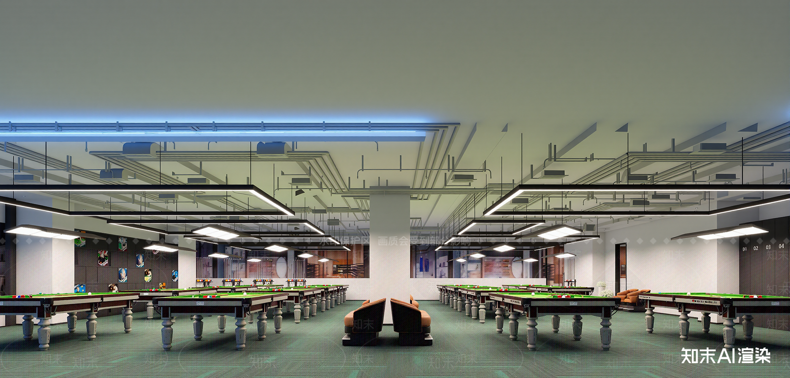 现代台球室3D模型下载【ID:1214000237】