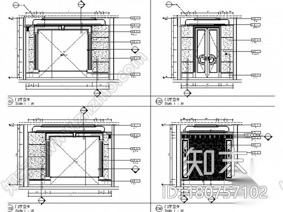 [太原]奢华古典四居室样板间室内装修图（含效果）cad施工图下载【ID:180757102】