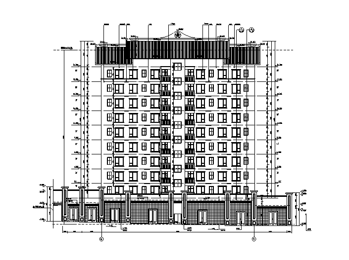 县城拆迁安置房设计建筑施工图（2018）cad施工图下载【ID:166076187】