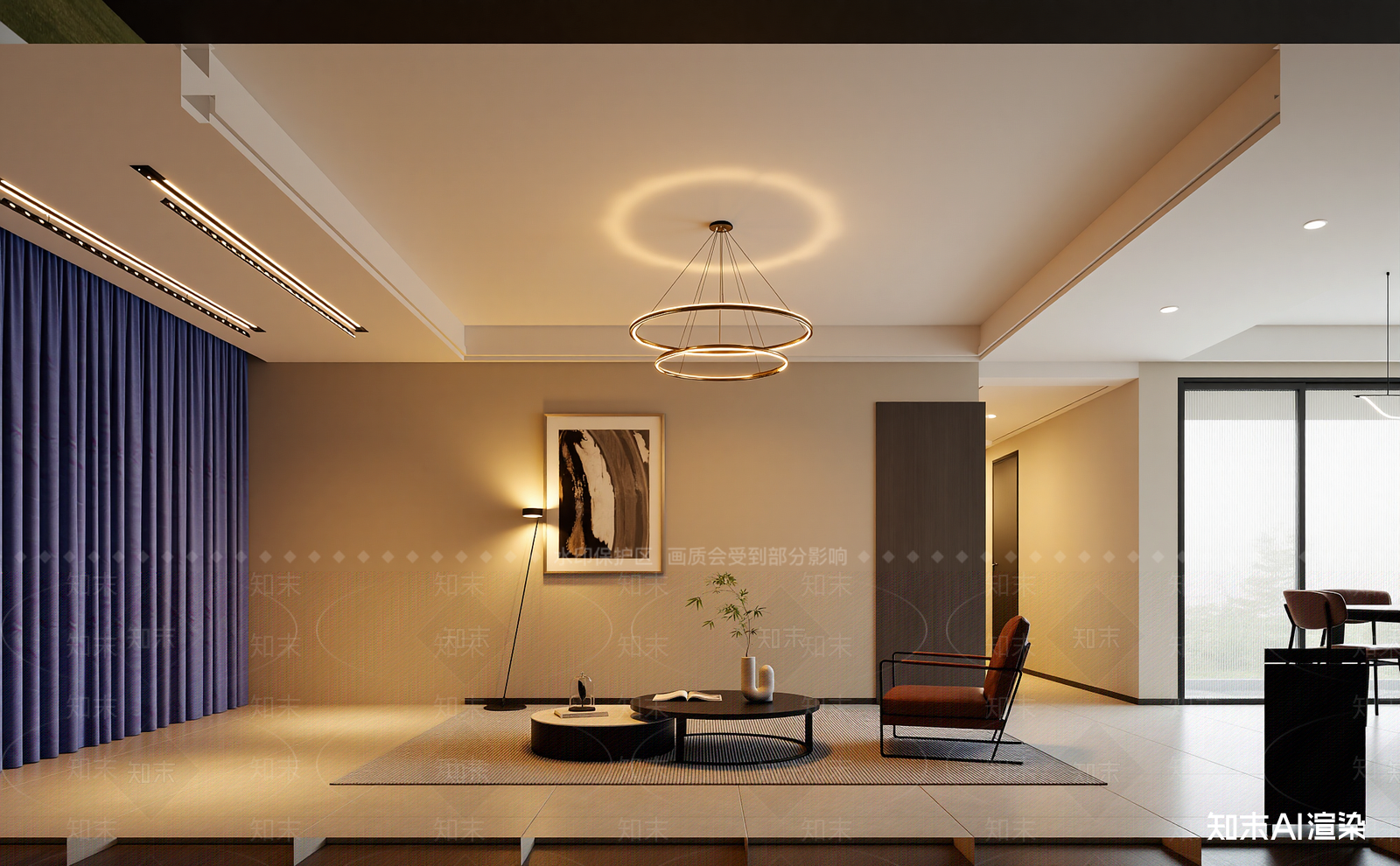 现代家居客厅3D模型下载【ID:1221876185】