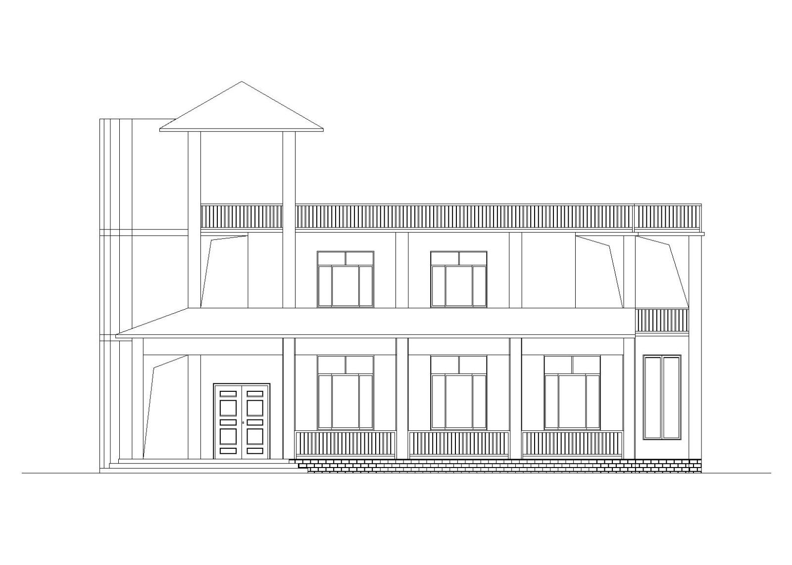 现代风格独栋别墅建筑施工图(CAD)施工图下载【ID:151389119】