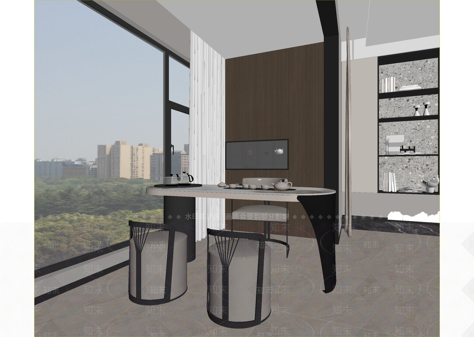现代茶室3D模型下载【ID:1214698752】
