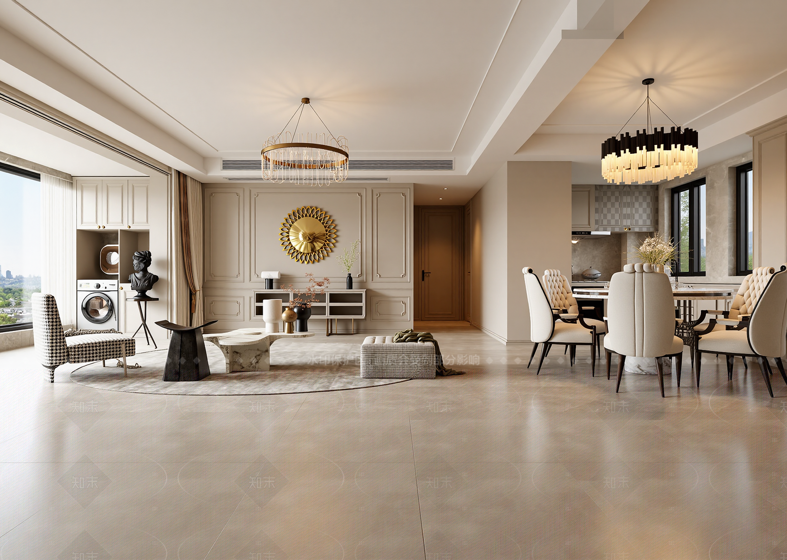 简欧客餐厅3D模型下载【ID:1214565044】