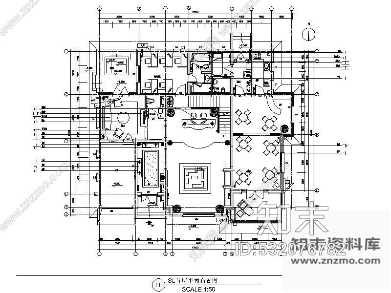 施工图天津某高档别墅售楼处装修图cad施工图下载【ID:532076782】