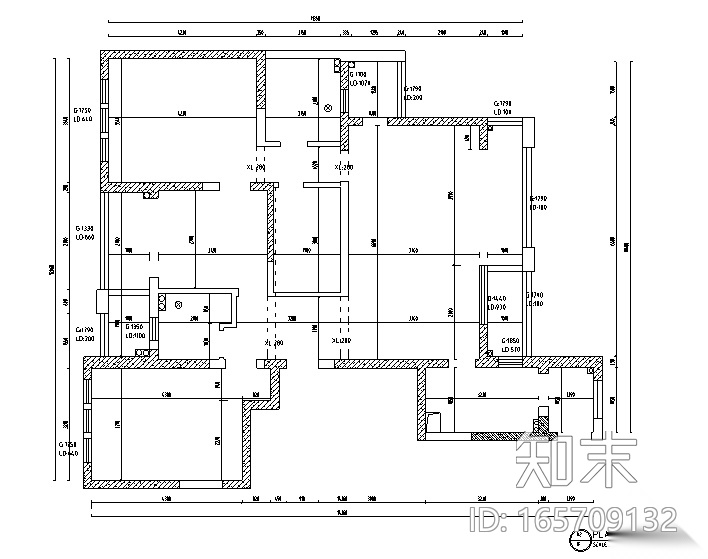 北欧简约自然风样板间设计施工图（附效果图）cad施工图下载【ID:165709132】