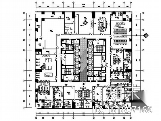 [昆山]大型燃气运营专业化公司现代办公楼装修施工图（含...施工图下载【ID:161807160】