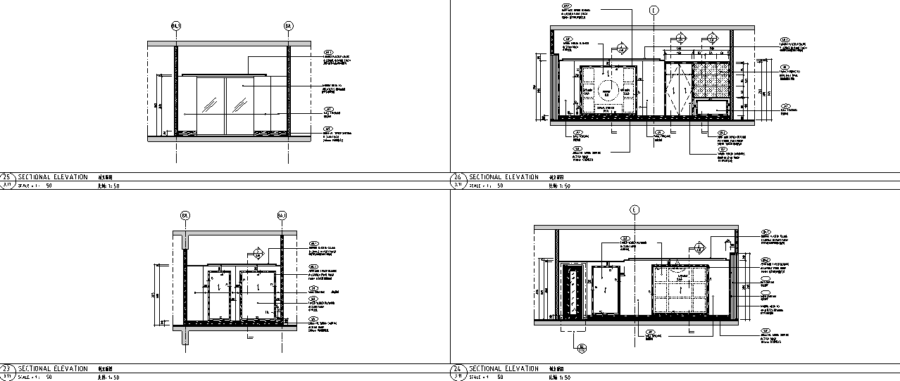 天津某五星级酒店内中餐厅施工图（含50张图纸）cad施工图下载【ID:161767186】
