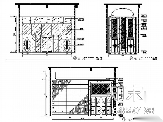 精装简欧酒店大堂室内装修施工图（含效果）cad施工图下载【ID:164840198】