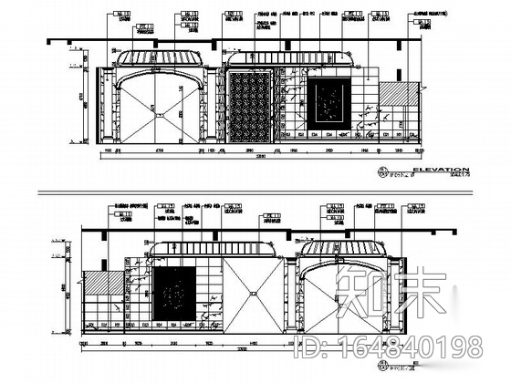 精装简欧酒店大堂室内装修施工图（含效果）cad施工图下载【ID:164840198】