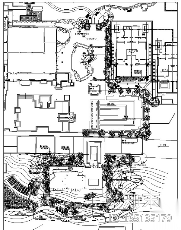 [广东]渔港风情滨海度假区景观施工图cad施工图下载【ID:165135179】