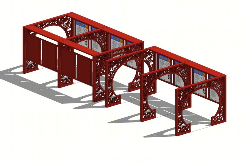 法制宣传廊SU模型下载【ID:620567779】