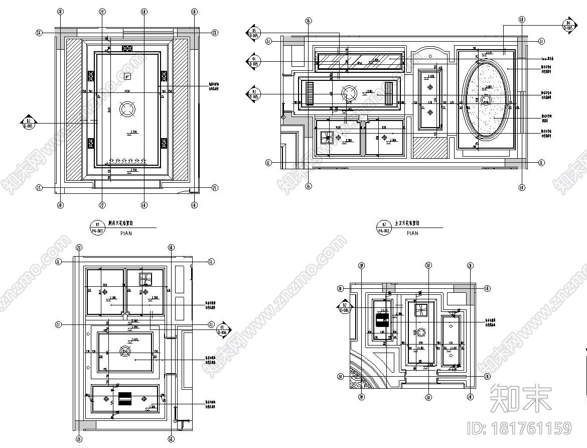 [江苏]南京天正桃源府样板房A、B户型施工效果图cad施工图下载【ID:181761159】