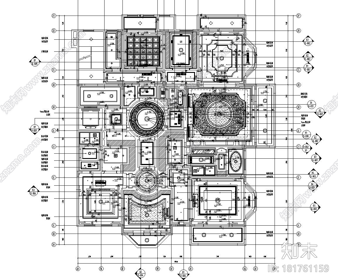 [江苏]南京天正桃源府样板房A、B户型施工效果图cad施工图下载【ID:181761159】