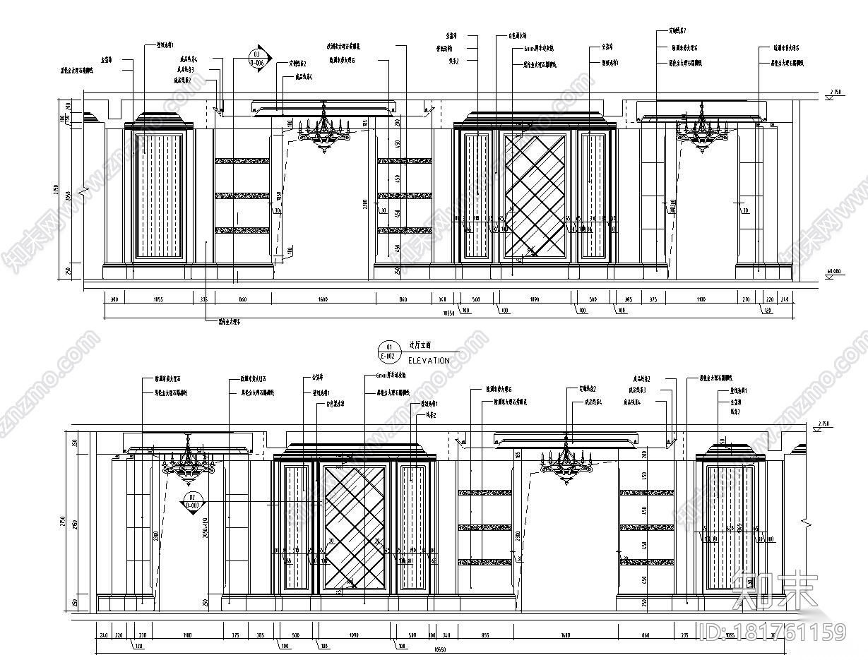 [江苏]南京天正桃源府样板房A、B户型施工效果图cad施工图下载【ID:181761159】