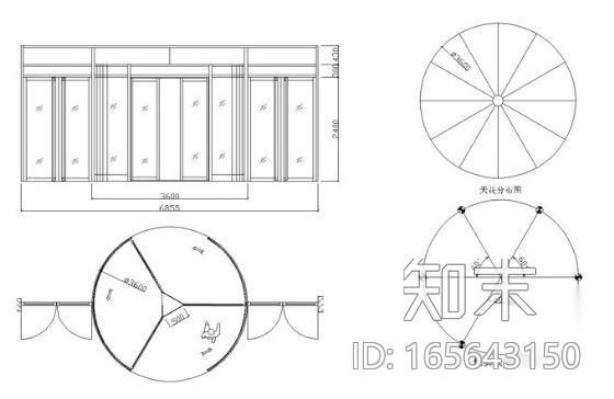 旋转门施工图下载【ID:165643150】