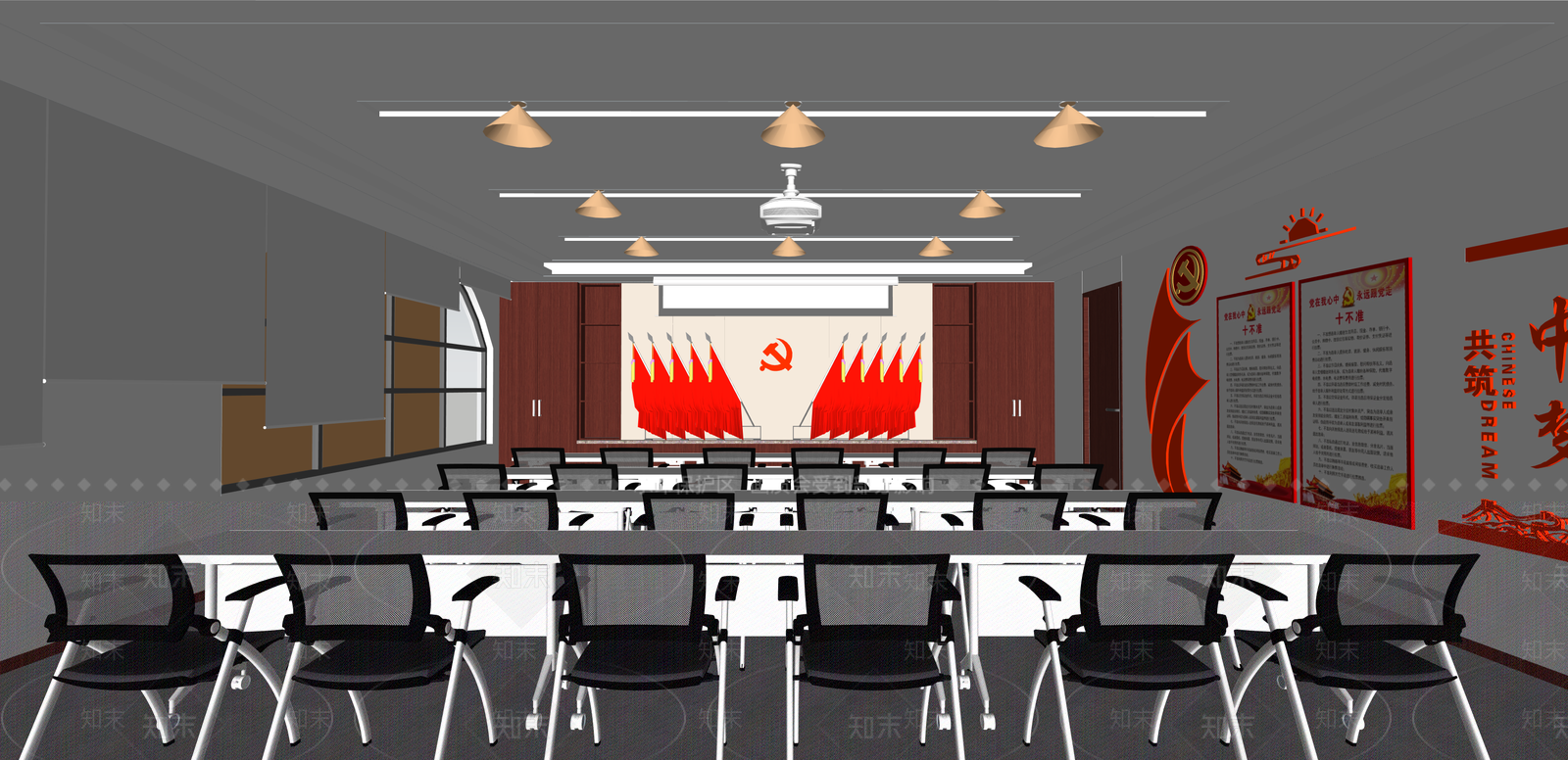 现代党建室SU模型下载【ID:1215210016】