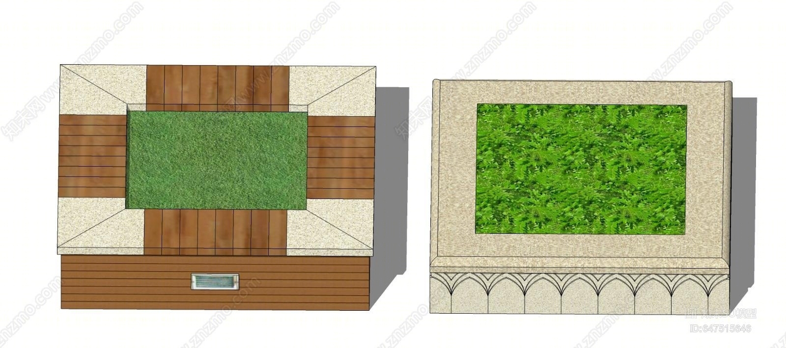现代方形树池SU模型下载【ID:647515646】