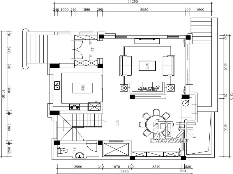 欧式别墅大宅施工图下载【ID:547262447】