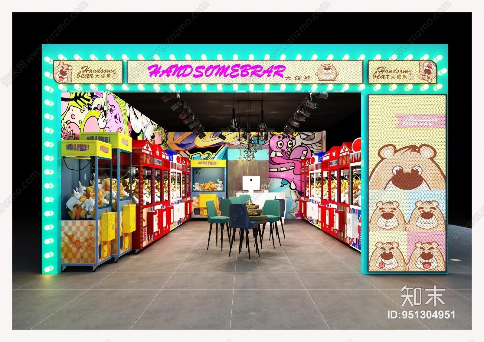 现代风格商场娃娃机店3D模型下载【ID:951304951】