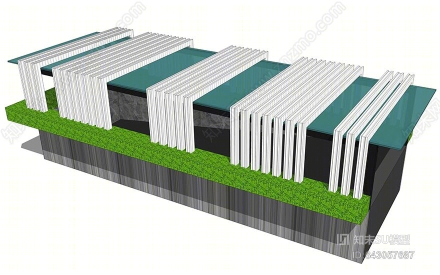 地下车库出入口SU模型下载【ID:643057687】