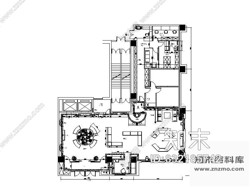 某展示中心平面图cad施工图下载【ID:832185742】