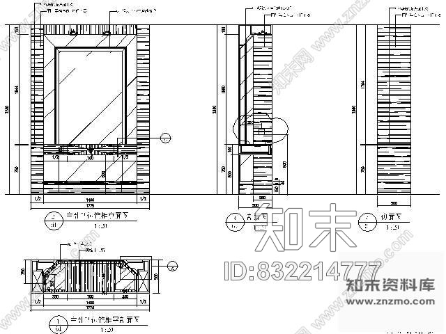 图块/节点主卧室梳妆台详图施工图下载【ID:832214777】