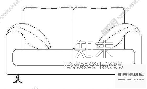 沙发立面CAD图块3施工图下载【ID:832315868】
