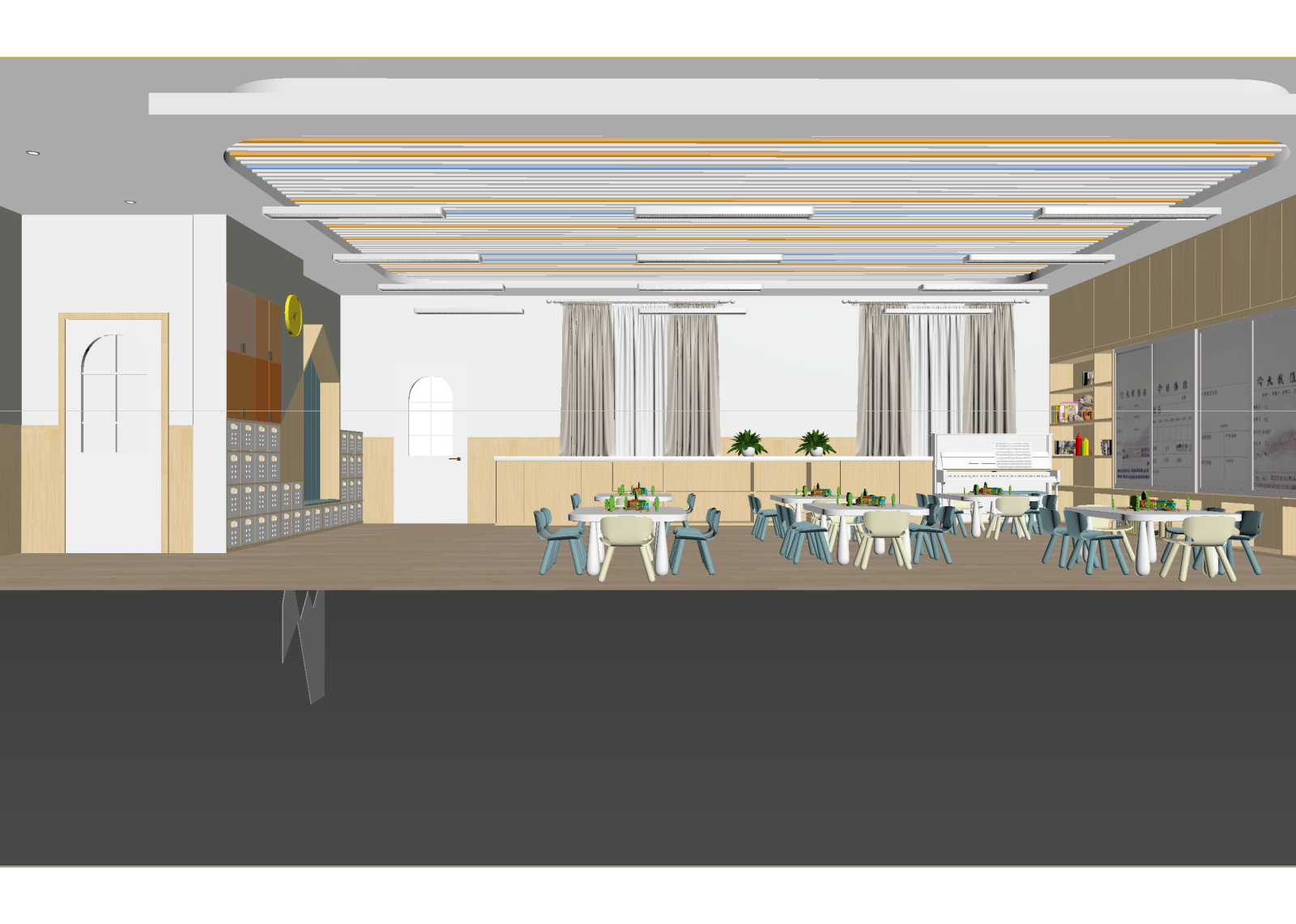 现代教室3D模型下载【ID:1214378916】